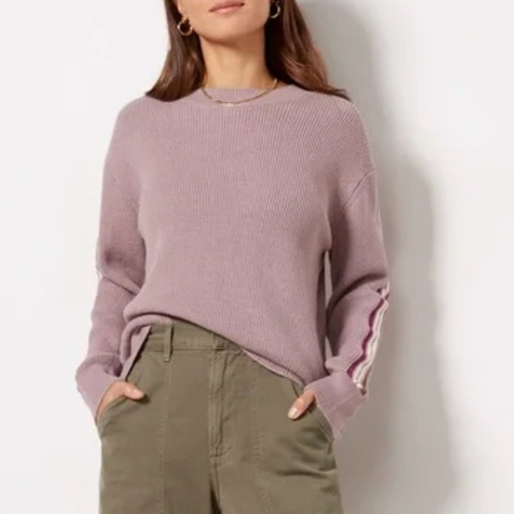 Reese Varsity Sleeve Sweater Pullover Evereve Size XL